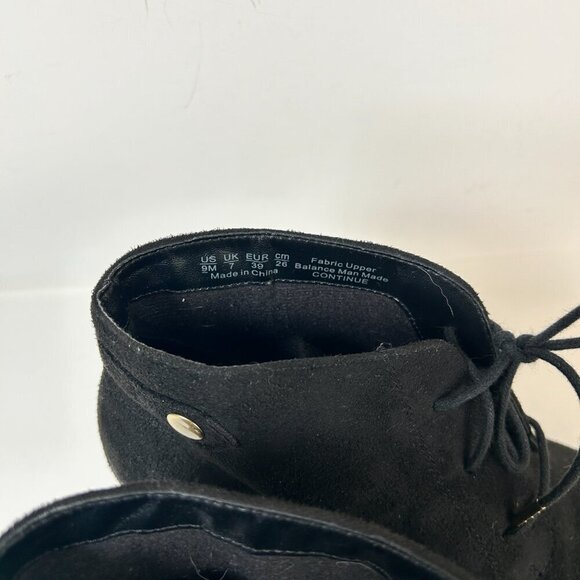 Dr Scholls Ankle Boots Continue Wedge Black Fabric Faux Suede - Picture 7 of 9